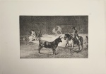 FRANCISCO DE GOYA - Heliogravura. No.27 do álbum "Tauromachie" Ed. HenrichPallmann. Munique, Delphin-Verlag. Edição de 1911. MI: 20,5 x 33cm. ME: 36 x50cm. Edição impressa em 400 cópias. Ex-coleção Mônica Filgueiras. Sem ass. esem moldura.