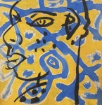 FERNANDO BARATA - Técnica mista sobre papel artesanal assimétrico. Ano: 1986. Dimensões: ME: 49,5x61cm. Ass. canto inf. dir.