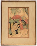 GOTOTEI KUNISADA - UKIYO-E (Xilogravura) - 1798. Medida: 37 cm X 25 cm. Moldura com vidro: 57 cm x 45 cm.