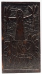 ARTE POPULAR - ROMILDO (Atribuído) - Placa de madeira entalhada, sem assinatura. Medidas: 70 cm x 39 cm.