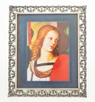 Porta retrato com moldura em prata brasileira, União, teor 800 mls. Peso líquido da prata: gramas. Medidas: