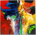 BERNARD - "Abstrato" - óleo sobre tela - assinado no c.i.d. Medidas: 70 x 70 cm.