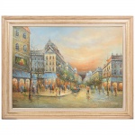 M. KURTNE. Cena parisiense. Óleo sobre tela. Assinada no CID. Medidas: Alt.; x Comp.: (Este quadro não pode ser enviado através dos correio, devido suas dimensões. Só sendo possível enviar através de transportadora contratada pelo próprio arrematante).