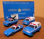 American Heroes New York City Police Department ou NYPD 1/43 escala. Conservados na embalagem original, perfeito.