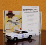 Matchbox DYM 96659 1/43 - Chevrolet Chevelle Arizona Highway Police 1970, metal fundido, conservado na embalagem original.