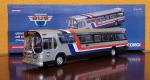 CORGI 1/50 Bus Lines US54319 GM Fishbowl Chicago Transit Authority, metal fundido, conservado na embalagem original, perfeito. Med.: 25cm.