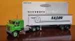 First Gear 1953 Kenworth Bull-Nose EAZOR Tractor Traile Green 1/34, metal fundido, Conservado na embalagem original, perfeito. 42cm