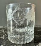 Copo de cristal da bohemia para whisk lapidado a mão, século XIX