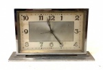 "ART DECO - Antigo relógio de mesa., despertado, em metal prateado, França cerca de 1920. Altura 11 x 15 cm ( sem garantia de funcionamento )"