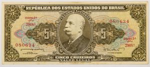 Numismática, BRASIL. Uma Cédula C-071 Série 2908 Nº 080634 1962