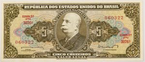 Numismática, BRASIL. Uma Cédula C-071 Série 3076 Nº 060322 1962