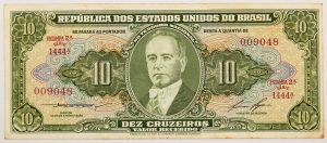 Numismática, BRASIL. Uma Cédula C-079 Série 1444 Nº 009048 1958