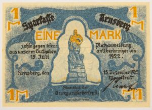 Numismática, NOTGELD. Uma Cédula 1 Mark