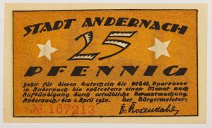 Numismática, NOTGELD. Uma Cédula 25 Pfenning