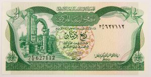 Numismática, LIBYA. Uma Cédula Quarter Dinar Flor de Estampa