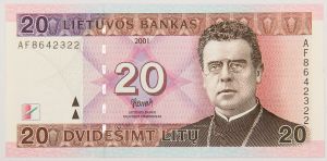 Numismática, LIETUVA. Uma Cédula 50 Litu 2001 Flor de Estampa