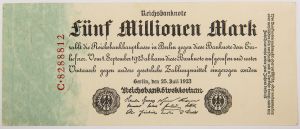 Numismática, GERMANY. Uma Cédula 5000000 Mark