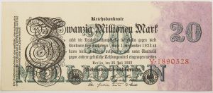 Numismática, GERMANY. Uma Cédula 20000000 Mark