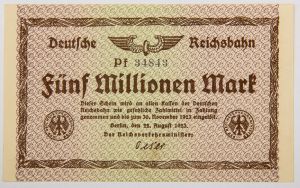 Numismática, GERMANY. Uma Cédula 5000000 Mark