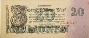 Numismática, GERMANY. Uma Cédula 20000000 Mark