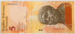 Numismática, VENEZUELA. Uma Cédula P-89 2007 Flor de Estampa