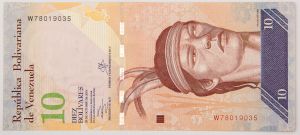 Numismática, VENEZUELA. Uma Cédula P-90 2013 Flor de Estampa