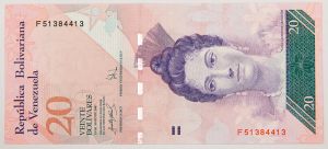 Numismática, VENEZUELA. Uma Cédula P-91 2007 Flor de Estampa