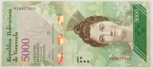 Numismática, VENEZUELA. Uma Cédula P-97 2016 Flor de Estampa