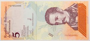 Numismática, VENEZUELA. Uma Cédula P-102 2018 Flor de Estampa