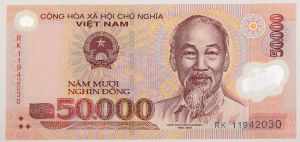 Numismática, VIETNAM. Uma Cédula P-121 2019 Polímero Flor de Estampa