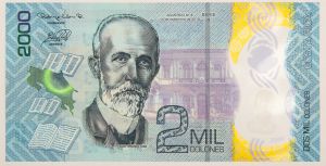 Numismática, COSTA RICA. Uma Cédula P-280 2018 Polímero Flor de Estampa