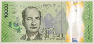 Numismática, COSTA RICA. Uma Cédula 10000Colones Polímero Flor de Estampa