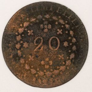 Numismática, BRASIL. Uma Moeda 20 Réis