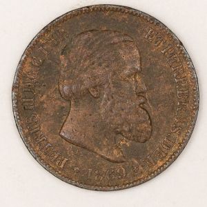 Numismática, BRASIL. Uma Moeda 10 Réis 1869