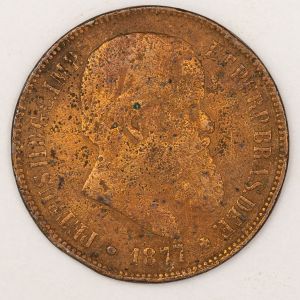 Numismática, BRASIL. Uma Moeda 40 Réis 1877