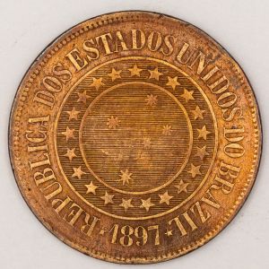 Numismática, BRASIL. Uma Moeda 40 Réis 1897