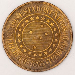 Numismática, BRASIL. Uma Moeda 40 Réis 1895