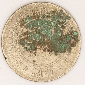 Numismática, BRASIL. Uma Moeda 100 Réis 1927