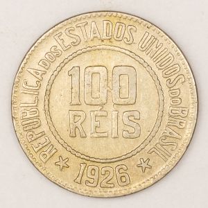 Numismática, BRASIL. Uma Moeda 100 Réis 1922