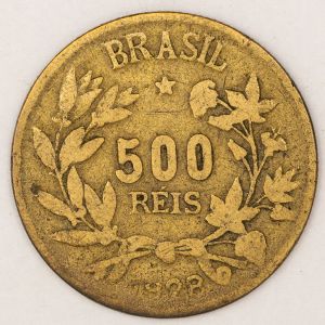 Numismática, BRASIL. Uma Moeda 500 Réis 1928