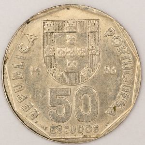 Numismática, PORTUGAL. Uma Moeda 50 Escudos 1986