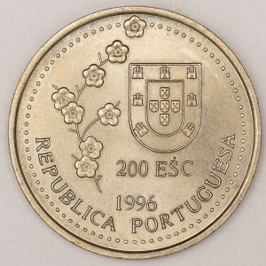 Numismática, PORTUGAL. Uma Moeda 200 Escudos 1996