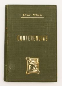Livro: REDONDO, Garcia. `Conferências`, 1ª edição. Porto: Chardron, 1910; 218p. Cartonagem do editor.
