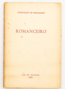 Livro: PENNAFORT, Onestaldo de. `Romanceiro`, 1ª edição autografada. Rio de Janeiro, s/ed., 1981; 108p. Broch. Dedicatória do autor.