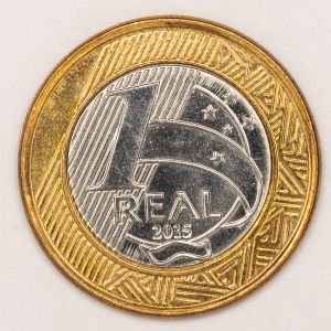 Numismática, Brasil. Moeda de 1 Real Ano 2015. 50 Anos do Banco Central do Brasil - Tiragem 50.000.000 V. 578 FC (Flor de Cunho)