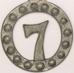 Medalha Exu 7 da Lira. Década de 1960. Metal fundido 60mm 34g. Raríssima.