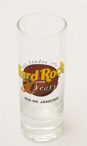Colecionismo - Raro Shot Glass do Extinto Restaurante HARD ROCK CAFÉ - Rio de Janeiro