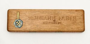 Colecionismo - Antiga caixa de lápis em madeira da Johann Faber Nurnberg - completa com 12 lápis novos Apollo Kopier  Hart x 1259 - Com instruções de uso original