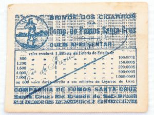 Colecionismo - Figurinha de Cigarro - BRINDE dos Cigarros da Comp. De Fumos SANTA CRUZ - Rio Grnade do Sul - Brasil