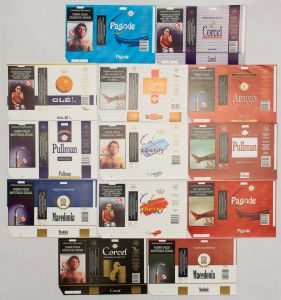 Colecionismo - 13 maços de cigarros diversos - Fábrica de Cigarros CIBRASA - Anos 90 - Novos não foram para produção